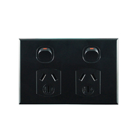 Connected Switchgear Basix S Series Double Power Point - Black