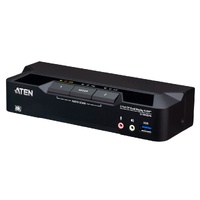 Aten Desktop 2-Port USB 3.0 8K DisplayPort Dual-Display KVMP™ Switch, Up to 7680 × 4320 @ 60 Hz, 5120 × 2880 @ 60 Hz (Cables included)