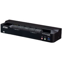 Aten Desktop 4-Port USB 3.0 8K DisplayPort Dual-Display KVMP™ Switch, Up to 7680 × 4320 @ 60 Hz, 5120 × 2880 @ 60 Hz (Cables included)