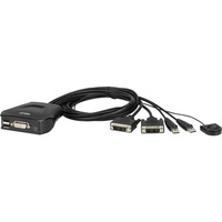 ATEN 2 Port USB DVI-D KVM Switch Selector 1.2m Cord for Desktop Applications