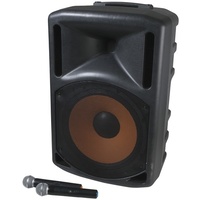 Portable Active 15" PA Speaker with Two Channel UHF Mics