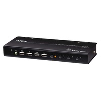 ATEN 4 Port USB 4K HDMI KVMP Switch With Cables Included