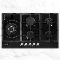 Devanti Gas Cooktop 90cm 5 Burner Black