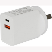 Prolink CTC1020WH Mains USB Charger QC3.0 Usb-A -USB-C PD Socket White