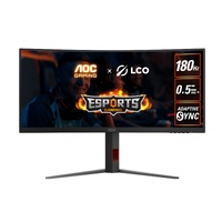 AOC 34' WQHD Curved Monitor – 3440×1440@180Hz, 0.5ms MPRT, 1500R VA, 120% sRGB, DP 1.4, HDMI 2.0, Delta E<2, tilt/swivel/height adjustable