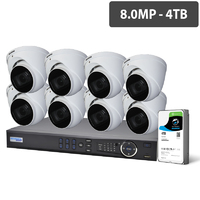 Professional 16 Channel 8.0MP HDCVI Surveillance Kit (8 x Motorised Cameras, 4TB