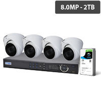 Professional 8 Channel 8.0MP HDCVI Surveillance Kit (4 x Motorised Cameras, 2TB 