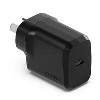LS Cygnett PowerPlus 30W USB-C PD GaN Fast Wall Charger -Black(CY4737PDWCH),Portable,Best for iPhone,Samsung's PPS & USB-C Devices, 2 Years Warranty