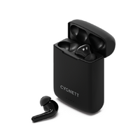 Cygnett FreePlay Solar Charging True Wireless Earbuds -Black(CY4969SOEAR) -Bluetooth 5.3 TWS,5 hours,Touch Control,Solar charging