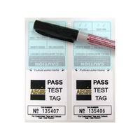 AEGIS CZ5085 Pass Test Tag June-August Blue 100 Labels Plus Marker Pen