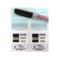 Aegis Test tag yellow sign and seal security lamination flap