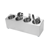 SOGA 18/10 Stainless Steel Commercial Conical Utensils Cutlery Holder with 4 Holes