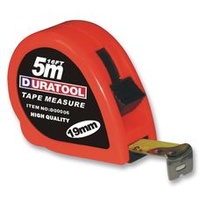 DURATOOL 5m Tape measure Orange Blade Width 19mm Lock with Belt Clip