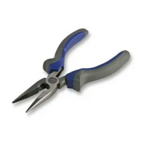 Duratool Comfortable Grip Matted Handle Heat Treated Steel Long Nose Pliers 