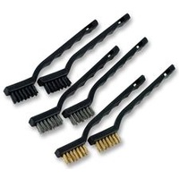 DURATOOL 6 Piece Mini Wire Brush Set with Plastic Handle Steel Brush for Removal Rust