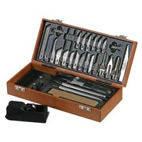DURATOOL 32 Piece Hobby Knife Craft Set Modeller Worker with Handy Carry Case