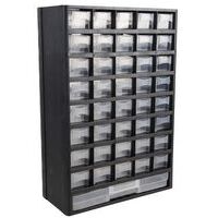 Duratool 40 Compartment Parts Storage Case Cabinet Wall and Desk Mount 