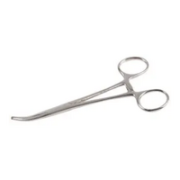 Duratool 145mm Serrated Jaws Interlocking Teeth Bent Stainless Steel Forceps