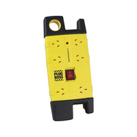 HPM 6-Way Heavy-Duty Surge Protected  Powerboard with Two wide spaced sockets