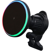 Qi Wireless 15W Magnetic Phone Car Mount Type-C Output Port Black D2201