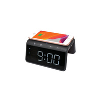 Powertran Wireless USB Charger Alarm Clock Snooze function 8 colour night light