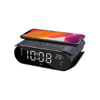 Powertran Bedside or Desktop Radio Alarm Clock 15W Wireless Charger
