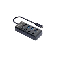 D2357B USB Type C 3.0 4 Port Powered Hub With Switching