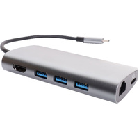 USB C 8 in 1 Adapter Hub with 4K HDMI USB 3.0 Ethernet SD MicroSD PD 100W