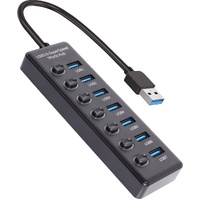 7 Port Powered USB Type C 3.0 Hub with Switching 5V and 5Gbps