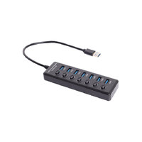 Handy 7 Port Powered USB Hub With Switching
