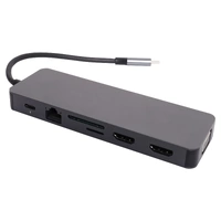 USB 3.1 Type C 13 in 1 Laptop Docking Station Hub USB C Port & 2xHDMI Ports