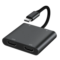 D2366 USB Type C to Dual Monitors HDMI 4K Adapter with 100W Power Delivery 