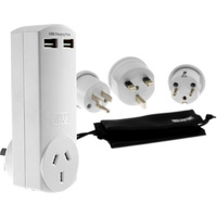 HPM World Travel Pack 2 x USB Charger 4.2A & USA EU UK Travel Adaptor