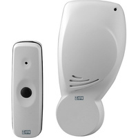 HPM 240V Plug In Wireless Door Chime Weather Proof Bell Press 30m Range White 