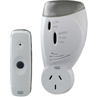 HPM 240V Plug In Wireless Door Chime with Flashing Light 70m Range White