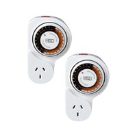 HPM 24 Hour Electrical Analogue Timer 15 Minute Switching Increments 2Pack
