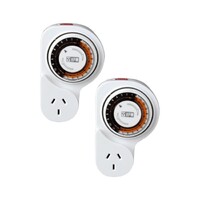 2Pk 24 Hour Analogue Timer HPM 2 Pack Electrical Timer