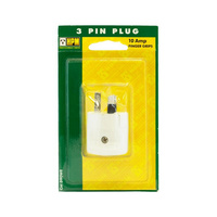 HPM 10A 240Volts AC 3 Pin Quick Connect Plug Large Finger Grip White