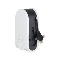 Arlec DA32 Power Adaptor with Retractable 0.8m USB Cable Sleek White&Grey Finish