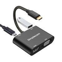 (LS)Simplecom DA440 4-in-1 USB-C Multiport Adapter with Power Delivery USB 3.0 VGA HDMI