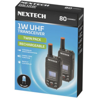 NEXTECH 1W UHF Transceiver Twin Pack  iVOX/VOX Hands-Free Operation