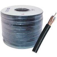 Solid Copper Core and Solid PE Dielectric Coax Cable RG59 75Ω 100m Roll Black