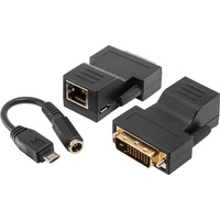 DVI Over Single Cat5 Extender Transmitter & Receiver 50m 1080P Resolution Kit