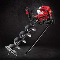 Giantz 65CC Post Hole Digger 200mm Petrol Drill Extension Bits Auger