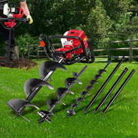 Giantz Post Hole Diggers 65CC Petrol Digger Extension Auger Bits