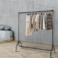 Artiss Clothes Rack Airer Coat Stand 6FT Rail Wheels