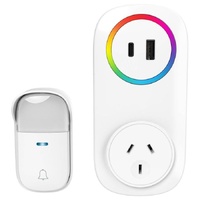Arlec DKP03 150m White Wireless Plug-in Door Chime with Kinetic Push Button