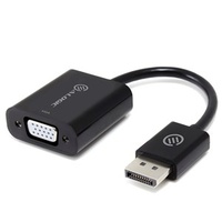 Alogic Elements 20cm DisplayPort to VGA Adapter - Male to Female - Black - Commercial Packaging