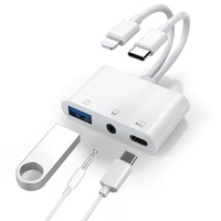 USP Lightning/USB-C to USB Adapter features a USB OTG Port, 3.5mm Headphone Jack & Fast-charging Port, 5 Years Warranty
