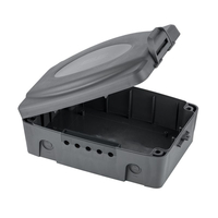 Arlec IP54 4 Outlet Weatherproof Electrical Enclosure Box Black